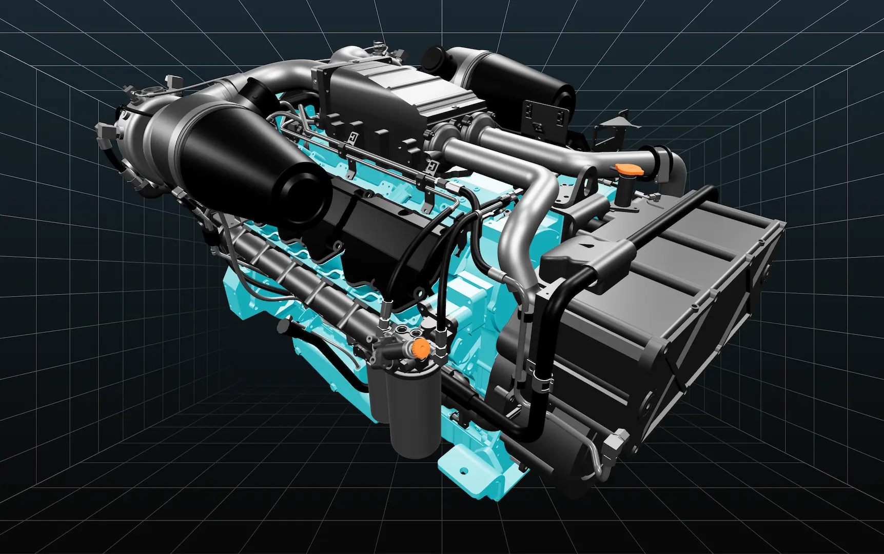 C32 engine main 3D view