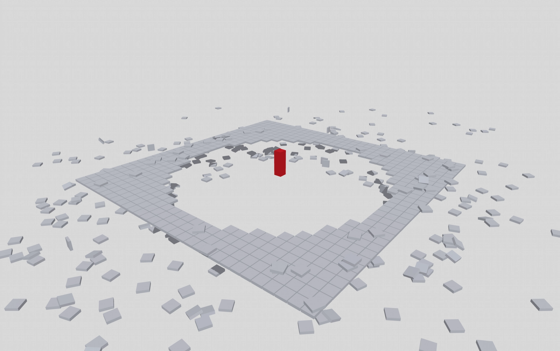 Floor Collapse real-time physics destruction demo