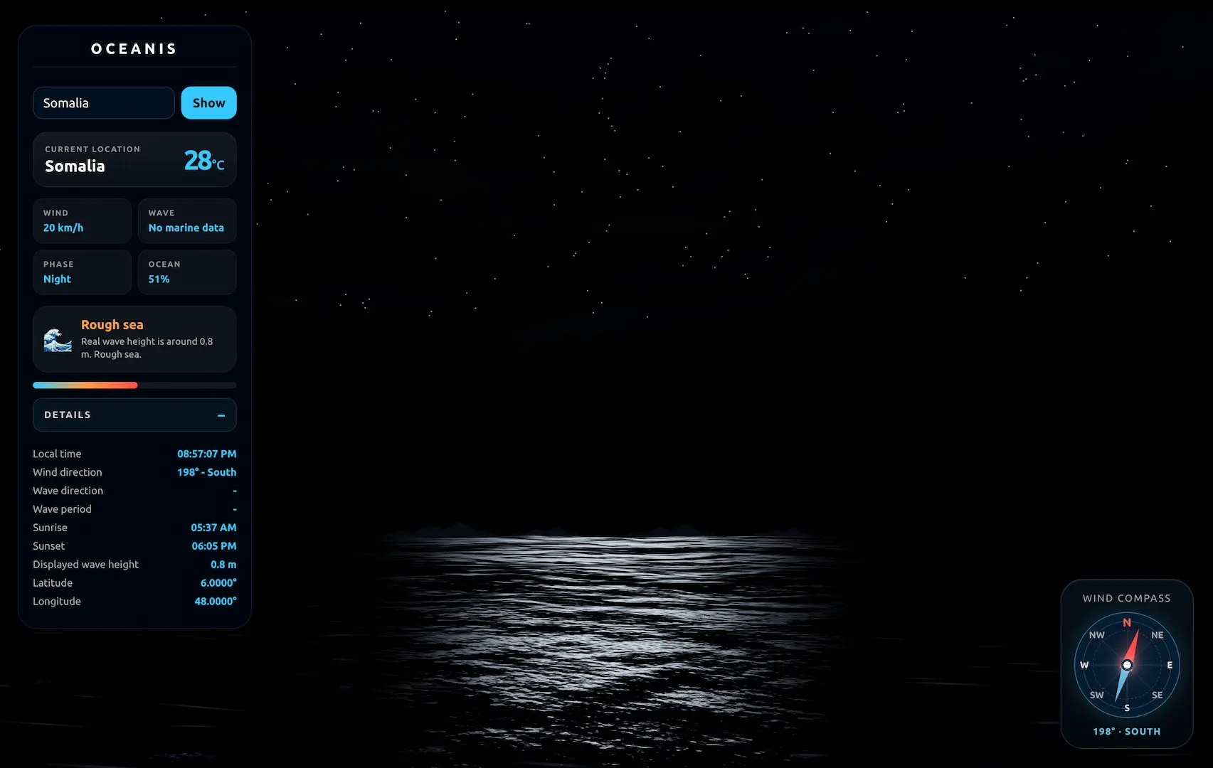 Weather ocean simulation showcase